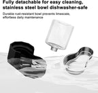 Sfozstra 5L Cat Gravity Water Bowl Dispenser: Stainless Steel Bowl | No Power Needed / No Filter Required / Spill Proof Design / Easy Cleaning / Cats & Small Dogs / Home Crate Area & Travel