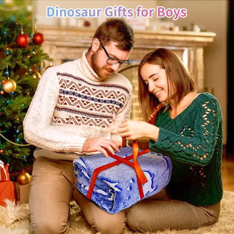 Personalized Dinosaur Glow in The Dark Blanket for Kids, Toddler, Soft Fleece, 50"x 60" Birthday - Image 5