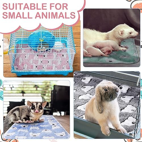 Reginary 4 Pcs Guinea Pig Fleece Cage Liners, Bear Pattern, 24 x 16 Inch - Image 6