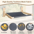 SZEE Cat Window Perch, Cooling Window Cat Bed with Cooling Mat, Foldable Pet Perch Hammock with Sturdy Wooden Frame & Large Suction Cup, with Soft Flannel Plush Backing for All-Season Use
