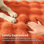 SOMAHE Plush Pet Bed Mat, Machine Washable, Medium 27x20 Vibrant Orange | Machine Washable + Non-Slip Paw Bottom: plush pet mat stays fluffy and steadier for large cats and small dogs.