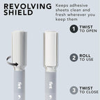 Plus Retractable Lint Remover & Pet Hair Roller for Clothes – Refillable & Reusable Lint Roller with 70 Extra Sticky Tear-Off Sheets – Value Pack, Light Grey