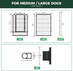 FXW Rollick Dog Playpen with Fence-to-Wall Anchors, 40" H, 16 Panels | Heavy-Duty & Easy setup Play Area, Flexible Boundaries, Indoor & Yard, For Medium & Large Dogs, Patented