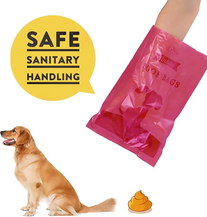 Dog Poop Bags Rolls with Dispenser - Strong Leak Proof - 390 Count Scented | Large 9x13 inch 26 Refill Rolls waste bag for Dog doggie doggy Walks, Cat Litter Cleanup and Everyday Pet Waste Disposal