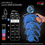 FLEXI® Classic Tape Retractable Dog Leash, Large, 16 ft - Blue | German engineered, original flexi leash, durable quality for dogs up to 110 lbs, tangle-free, walking, reliable brake system