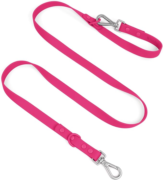 Wisedog Waterproof Dog Leash, Rose Violet, 5 ft × 3/4 in | Adjustable, 2 Metal Swivel Hooks, Easy to Clean, For Small, Medium, Large breed Dogs