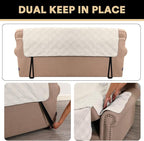 100% Waterproof Couch Cover for 3 Cushion Couch Sofa Pet Friendly Non-Slip Couch Cover for Dogs Washable Water Resistant Furniture Protector with Elastic Straps(XL Sofa 78", French Oak)