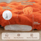 SOMAHE Plush Pet Bed Mat, Machine Washable, Medium 27x20 Vibrant Orange | Machine Washable + Non-Slip Paw Bottom: plush pet mat stays fluffy and steadier for large cats and small dogs.