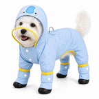 Dog Raincoat with Boots and Clear Hood, Blue, XXL (17-22 lb) | 300D polyester with full-body coverage, reflective trim and a back D-ring for snowy, muddy and low-light walks and home use