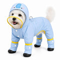 Dog Raincoat with Removable Boots, Clear Hood, Blue, L (9-13 lb) | 300D polyester with full-body coverage, reflective trim and a back D-ring for snowy, muddy and low-light walks and home use