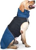 Windproof Dog Winter Jackets - Outdoor Coats for Cold Weather, Waterproof Raincoats with Leash Hole, Black Blue XL
