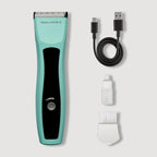 Cordless Pet Trimmer for Dogs & Cats – Rechargeable Grooming Clipper with Detachable Metal Blade, Low-Noise Motor, Supports Optional Blade Lengths (Parent) (Green, Combs Bundle)
