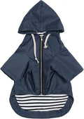 Dog Raincoat rain Jacket Raincoat Dogs Waterproof Small Medium Breeds Zip Closure Storage Pocket Harness Hole Blue XXL