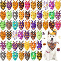 Preboun 50 Pcs Halloween Dog Bandanas Bulk, Pumpkin Ghost Bat Spider Web by Preboun