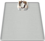 Silicone Cat Litter Box Mat 28"x 22" Extra Large Cat Rubber Mat | Cat Mat for Litter Box, Non-Slip, Waterproof Cat Litter Trapping Mat with Raised Edge, Kitty Litter Mat for Floor, Easy Clean