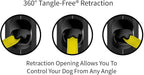 TUG 360° Tangle-Free Reflective Retractable Dog Leash | 16 ft Strong Nylon Tape (Medium)