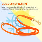 Viper Biothane K9 Working Dog Leash Waterproof Lead for Tracking Training Schutzhund Odor-Proof Long Line with Solid Brass Snap for Puppy Medium and Large Dogs 6ft, Hunter Orange
