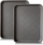 PetLike Boot Tray for Entryway Indoor, Pet Food Mat, 16.7 x 12.8 inch 2 Packs, Waterproof Shoe Tray for Indoor and Outdoor, Multi-Purpose Traysfor Boots, Shoes, Pets, Garden
