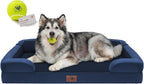 Waterproof Orthopedic Dog Bed for Extra Large Sized Dogs | Memory Foam Pet Bed Sofa with Bolster, Dog Couch with Washable Cover & Non-Slip Bottom, 48x30 Inch, royal blue