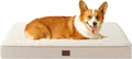 EHEYCIGA Orthopedic Dog Bed Large with Removable Washable Cover,Camel,35x23 | Egg Crate Foam Support,Durable Oxford fabric,Non-Slip Bottom,Machine Washable,Soft Waterproof Plush Pet Bed Mat For Crate