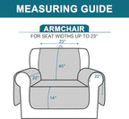 Turquoize 100% Waterproof Sofa Covers Chair Cover Slipcover Couch Protector Triple Non-Slip Sofa Slipcover for 1 Cushion Furniture Protector for Pets, Kids,Dog (Chair 23", Brown)