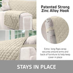 Sofa Shield 100% Waterproof Couch Cover with Patented Straps, Slip & Stain Resistant Furniture Protector, Machine Washable Sofa Slipcover for Dogs Cats Pets Kids, 23 inch Seat, Armchair, Taupe