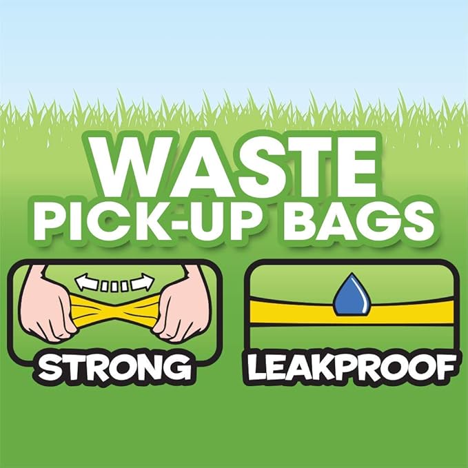 Bags on Board Dog Poop Bags, Strong Leak Proof Waste Bags, 315 Count | Strong Leak Proof Dog Waste Bags, 9 x 14 Inch Size, Assorted Multi-Color Bags, Durable Cleanup Solution, 315 Count
