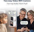 Two-Way Video Camera,Pet Dog Camera 1080P Dome Camera CS10 | Security Camera Indoor，Monitor for Elderly/Baby/Nanny/Pet/Dog with app, Pan/Tilt WiFi Cameras, Night Vision,