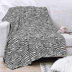 Vessia Zebra Printed Twin Blanket for Bed, 300GSM Couch Blanket for Adults by Vessia