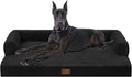 Orthopedic Washable Dog Bed for Extra Large Dogs, 53x42in, Black | Orthopedic Foam Eases Joint Pressure, Bolsters Supports Head And Neck, Washable Pet Beds, Removable Cover, Non-Slip Bottom