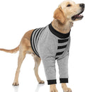 FUAMEY Dog Recovery Sleeve with Elbow Protector, Black Stripes, XL | Dogs Shirt Stop Licking Joints,Pet Long Sleeve Suit,Protect Dog's Front Leg Wounds, Cover Skin Conditions,Alternative to Cone