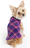 Goldpaw Stretch Fleece Dog Sweater - with Spandex for 4-Way Stretch - Soft, Comfortable Dog Coat - Machine Washable - Made in the USA - Mulberry Plaid - Size 6