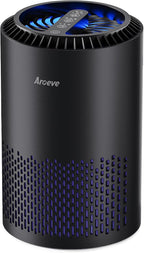 AROEVE Air Purifiers for Bedroom with Sleep Mode Speed Control-MK01A(Black) | Energy Star Efficiency, Meet Global Recycled Standard, 360-Degree Air Inlets, 22dB Noise Level, Aromatherapy Function