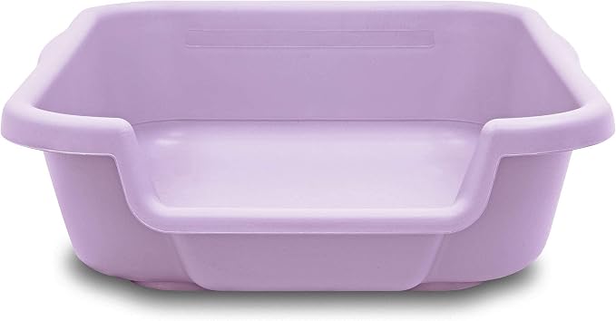 KittyGoHere Senior Cat Litter Box, Small Litter pan, Open Top Low Entrance Kitty Litter Box, Lightweight Low Entry Litters Box, Durable, Made in USA (Storybook Lavender)