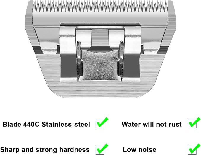 40W Wide Pet Dog Grooming Detachable Blades, 1/100" (0.25mm) | Compatible with Andis, Oster A5, Wahl KM10 Clippers, For larger animals