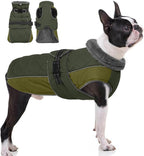 QBLEEV Warm Dog Jacket - Reflective, Adjustable Winter Coat with Turtleneck for Cold Weather, Waterproof Fleece Snowsuit for Small, Medium, Large Dogs