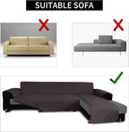 Easy-Going Reversible L-Shape Sectional Couch Cover, X-Large, Chocolate | Soft Sofa Slipcover For Dogs, Fits Left/Right Chaise Lounge Protector, Water Resistant Mat For Living Room