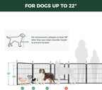 FXW Rollick Dog Playpen with RV Step Grid, 32" H, 16 Panels | Heavy-Duty & Easy setup Play Area, Helps Close Stair Gaps, Fits 32" RV Step Opening, For Small & Medium Dogs, Patented