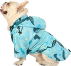 HDE Double-Layer Zip Dog Raincoat Poncho with Removable Hood and Leash Hole for Small to 3XL Dogs and Puppies - Dinosaurs - M - Polyester
