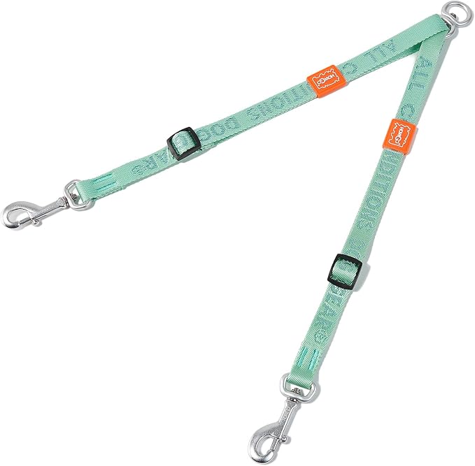 HOWGO Double Dog Leash,Tangle-Free 360 Swivel(MintGreen, Pro M-L Splitter) | Individually Adjustable Length, Coupler Leads 2 Dogs,Aviation Aluminum Hooks,Durable Nylon,No-Tangle Walking,All Breeds