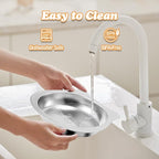 Elevated Cat Bowls with Non-Slip Mat - 7.1" Wide Whisker Friendly Dishes, Neck Stress-Free, Raised Stainless Steel Bowls for Flat-Faced/Senior Cats & Small Dogs, Indoor/Travel Use, 2-Pack
