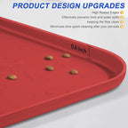 SMILOOL Silicone Pet Food Mat with Raised Edge for Food and Water Bowl, Dog Feeding Mats, Cat Food Trays for Floor Waterproof, Rubber Tray for Dogs and Cats, 22 x 14 x 0.8 Red