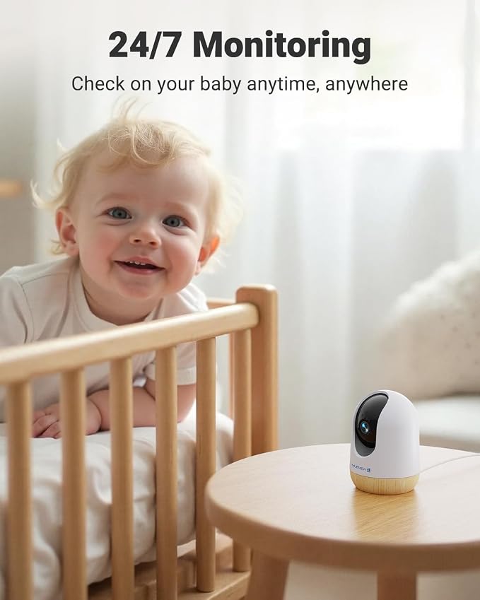 MUBVIEW 5MP Indoor Security Camera, Dual-Band WiFi Pet Cam with Phone App | Plug-in design, no subscription, speaker, night vision, motion detection, auto tracking, for pets, elders and baby rooms