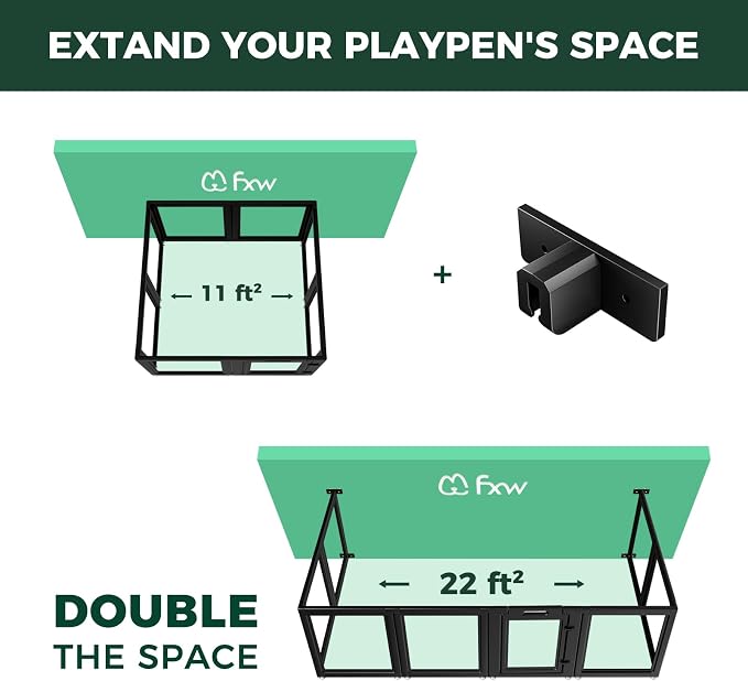 FXW Fence-to-Wall Anchors for AuraSpace Acrylic Indoor Dog Playpen | Fits AuraSpace 24"H, Connect Panels to the Wall, Expand Your Dog’s Play Area, Playpen Not Included