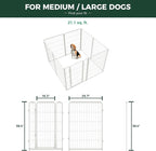 FXW Homeplus Indoor Dog Playpen with Fence-to-Wall Anchors, 40" H, 8 Panels | Calm Indoor Play Area, 4 Wall Anchors for Flexible Boundaries, for Medium & Large Dogs, Patented