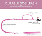 DAGANXI Tactical Dog Collar, Adjustable Military Training Nylon Dog Collar with Control Handle and Heavy Metal Buckle for Medium and Large Dogs, with Patches and Airtags Case (L, Pink-Set)