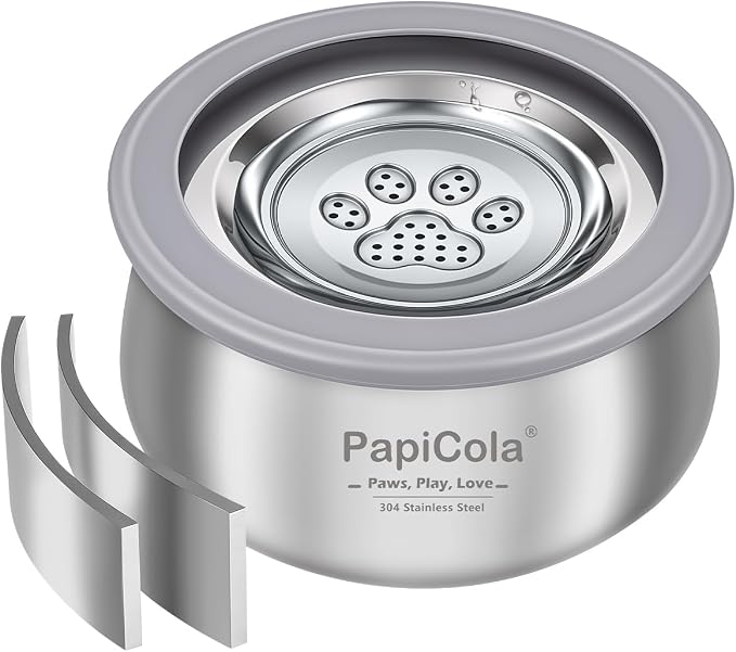 No Spill Dog Water Bowl, Slow Drinking Dog Water Bowl | Anti-Splash & No Drip Stainless Steel Dog Water Bowl for Mess-Free Floors, Double Wall with 2-Layer Insulated Cooling