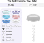 Selamica Ceramic Cat Food Bowl, 5.6 Inch Wide Shallow Cat Bowls/Dishes for Food and Water, Whisker Friendly, Set of 6, Gradient Colors