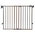 Babelio No Bottom Bar Baby Gate, 28" H x 26-43" W, Black Wood Pattern | Easy Install| One-handed Opening| Auto-close| Drill Needed Indoor Safety Dog/Pet Gate for Stairs, Hallways & Doorways