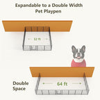 Metal Dog Playpen - 32" Height 16 Panels Foldable Exercise Pen for Dogs Indoor/Outdoor Pen with Door for Pet Animals Portable Pet Playpen Polygon Dog Enclosure (Black)